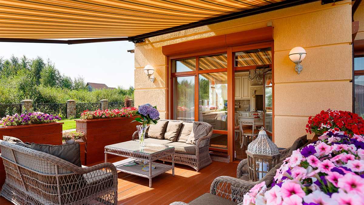 variant of the bright interior of the veranda in the house