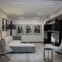 idea of ​​modern design living room 3-room apartment picture