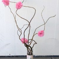 idea of ​​a bright decor of a floor vase with decorative branches picture