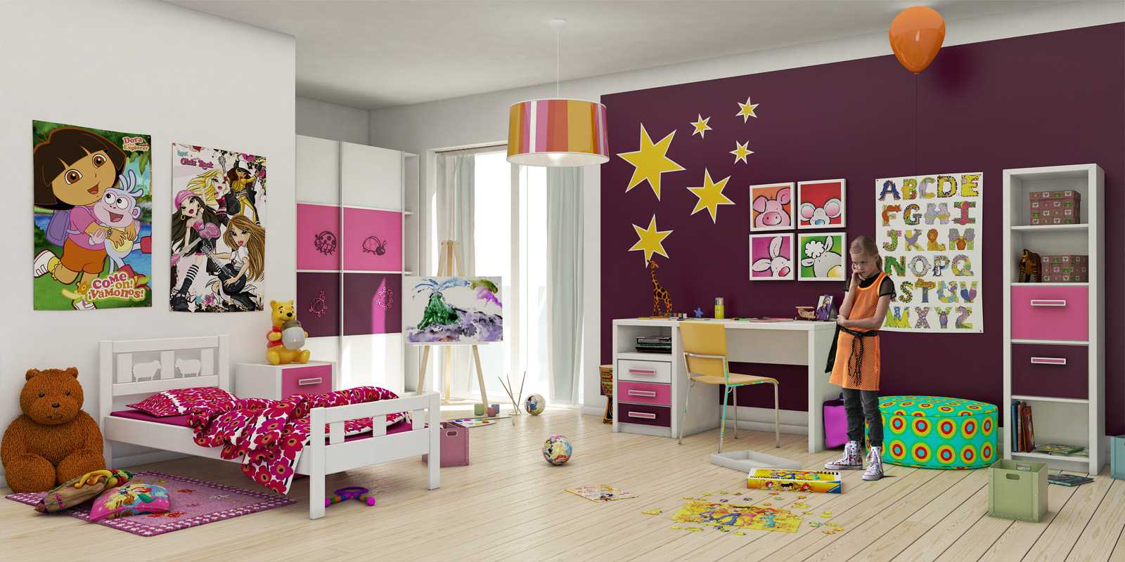 l'idée d'un beau design de chambre pour une fille