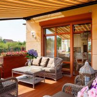 variant of the bright interior of the veranda in the house picture