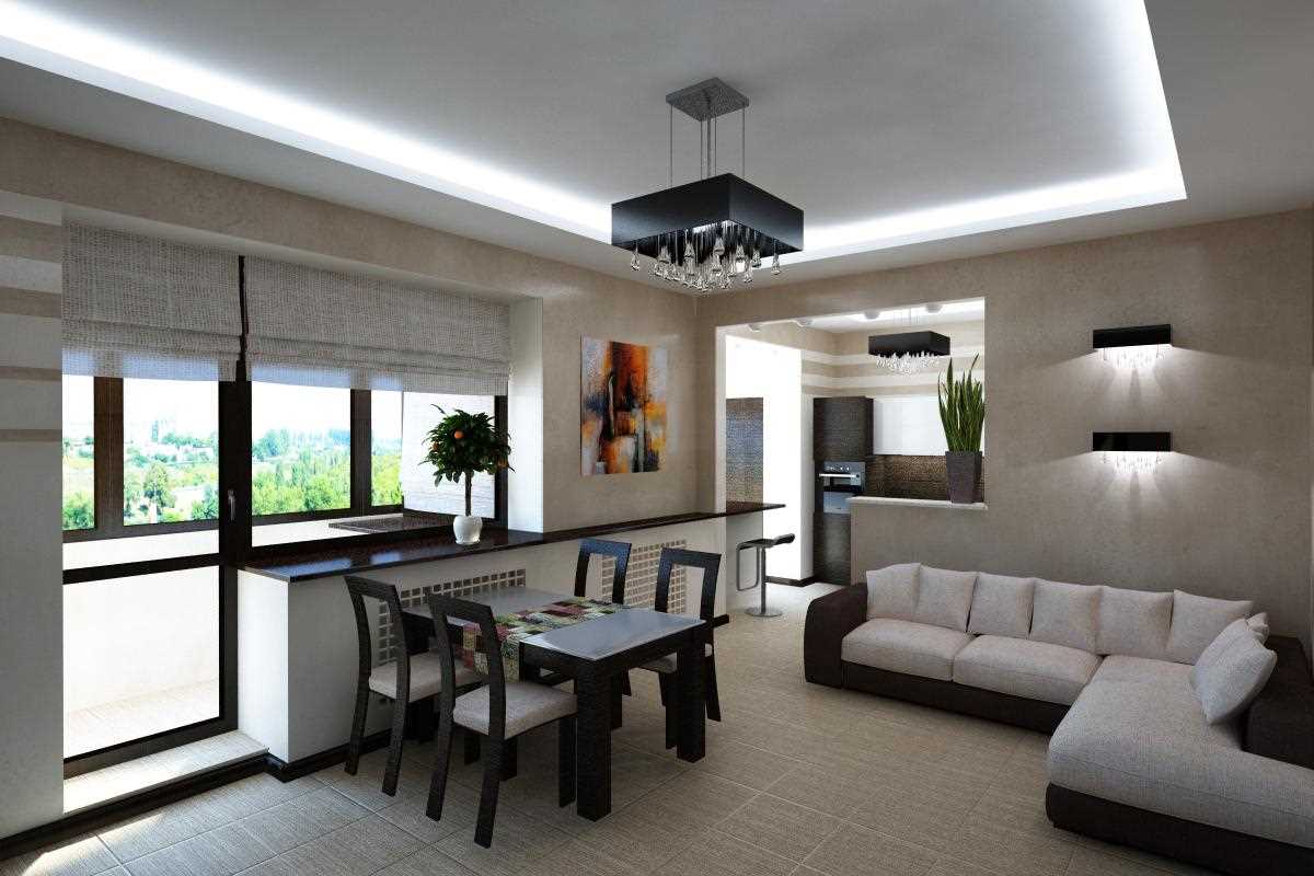 variant of the beautiful interior of a 2 room apartment