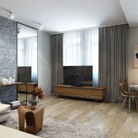 the idea of ​​a beautiful design living room 3-room apartment photo