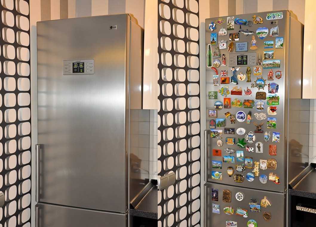 varijanta neobičnog ukrašavanja hladnjaka u kuhinji