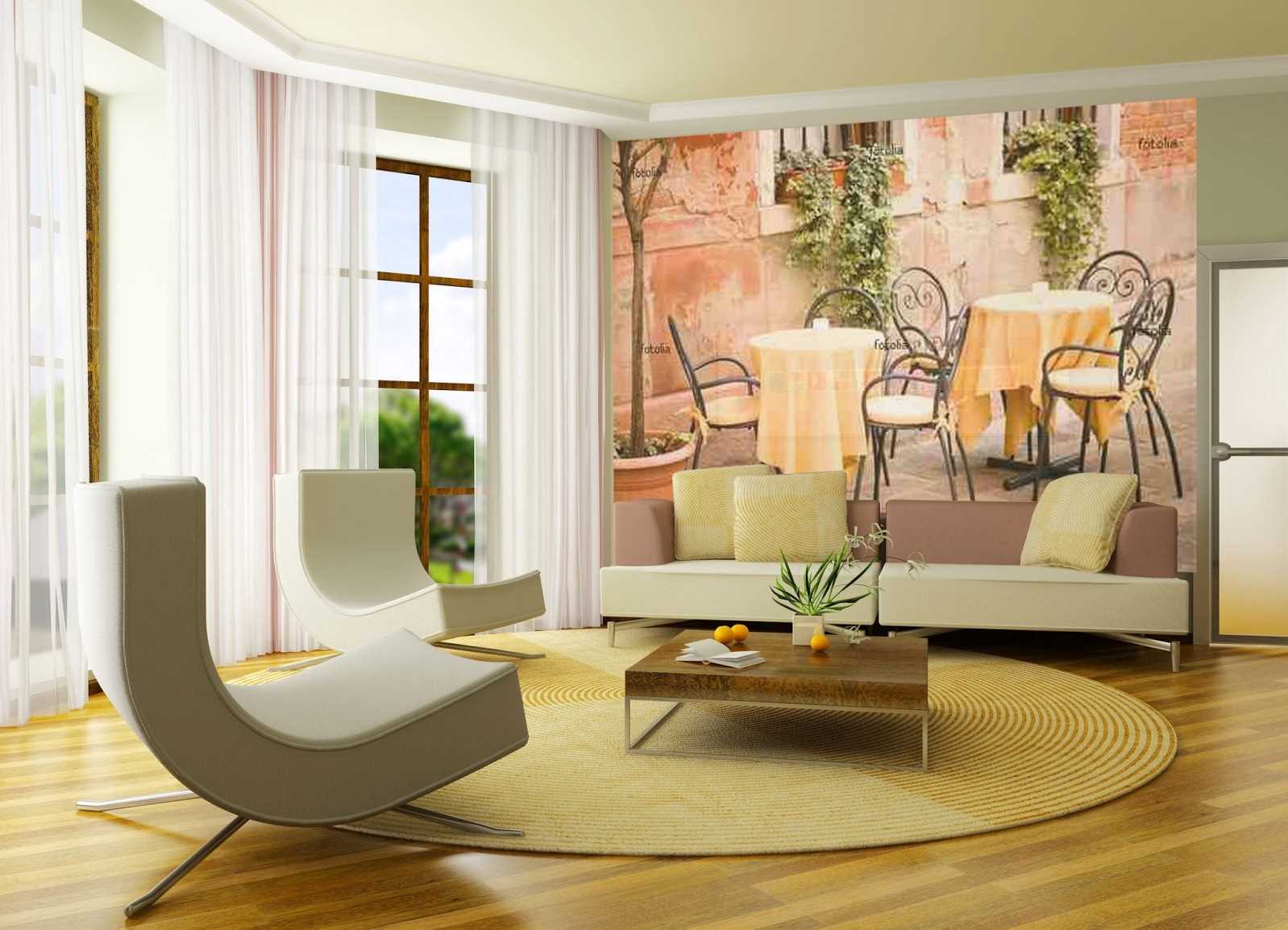 the idea of ​​brightly decorating the living room interior