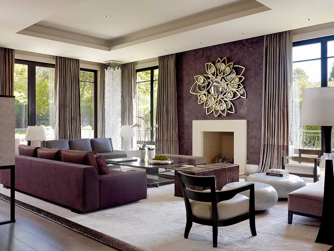 הרעיון של הטיח הדקורטיבי המקורי בעיצוב הסלון