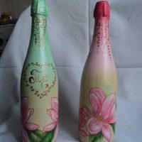 stylish decoration of bottles with salt picture