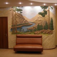 l'idea dello stile originale dell'appartamento con foto decorative in stucco