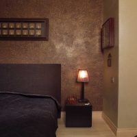 opcija svijetle ukrasne žbuke u dizajnu slike spavaće sobe