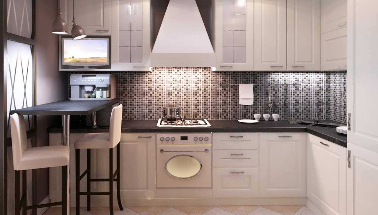 the idea of ​​the original interior of a 3-room apartment kitchen