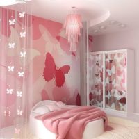 version d'un bel intérieur de chambre à coucher pour une photo de fille