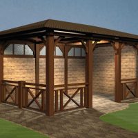 the idea of ​​a bright interior gazebo in the yard photo