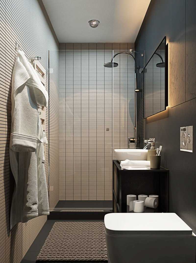 versione del moderno design del bagno di 3 mq