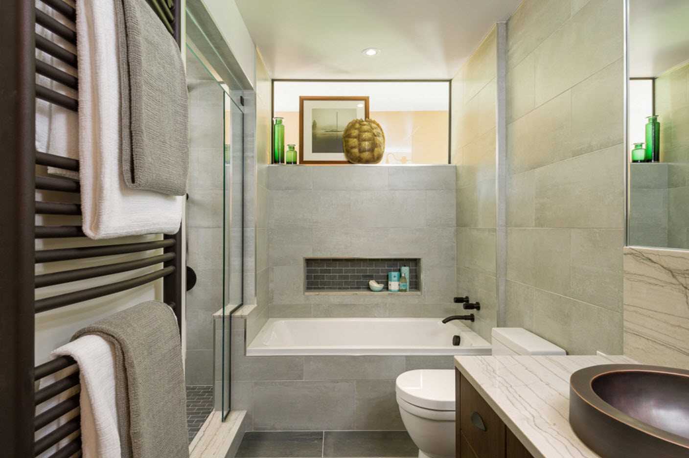 bright design option for a large bathroom