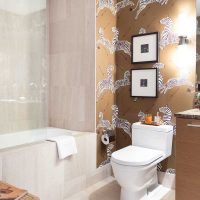 variant of the bright style of the bathroom 6 sq.m picture