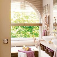 version of a beautiful style of a bathroom with a photo window