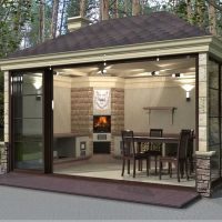 the idea of ​​a bright interior gazebo picture