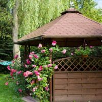 version of the modern design of the gazebo in the yard photo