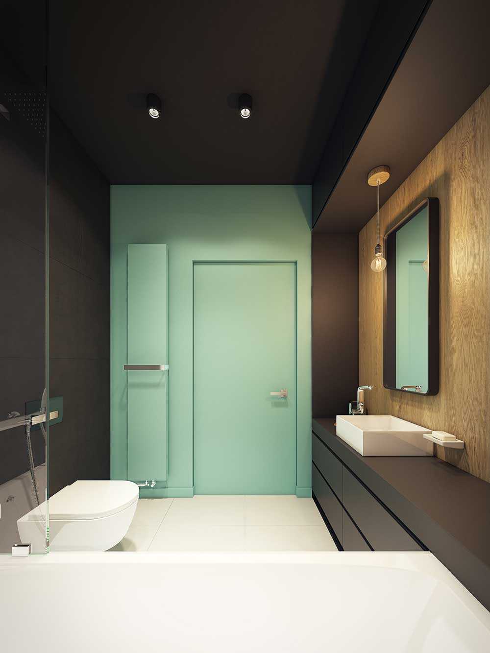 ideja lijepe unutrašnjosti kupaonice od 6 m²
