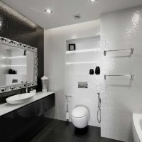 idea di un bellissimo design del bagno in foto in bianco e nero