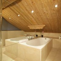 idea di uno stile luminoso di un bagno in una foto di casa in legno