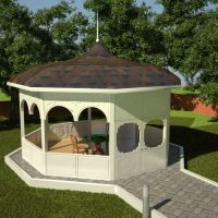 the idea of ​​a beautiful design of a gazebo in the yard photo