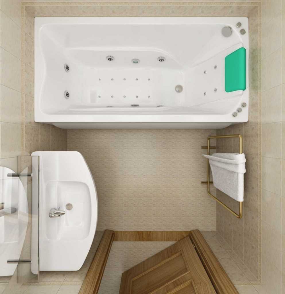 option of bright design of a bathroom of 3 sq.m