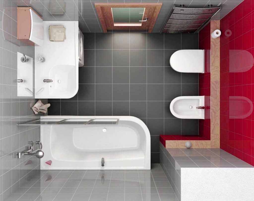 verzija modernog stila kupaonice 3 m²