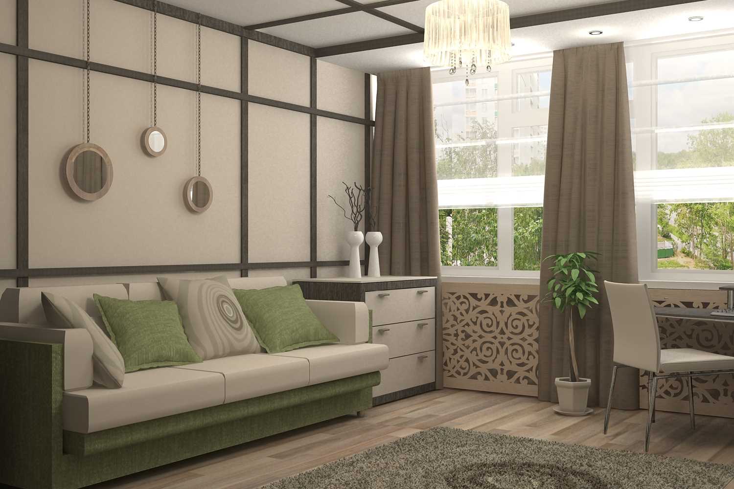 version of the unusual decor of the living room in a modern style