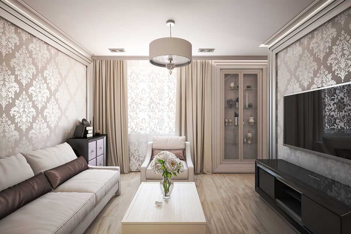 a modern, klasszikus stílusú világos design apartman elképzelése