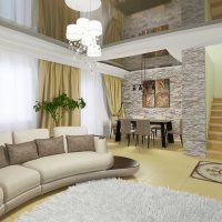 the idea of ​​a bright style living room in a private house picture