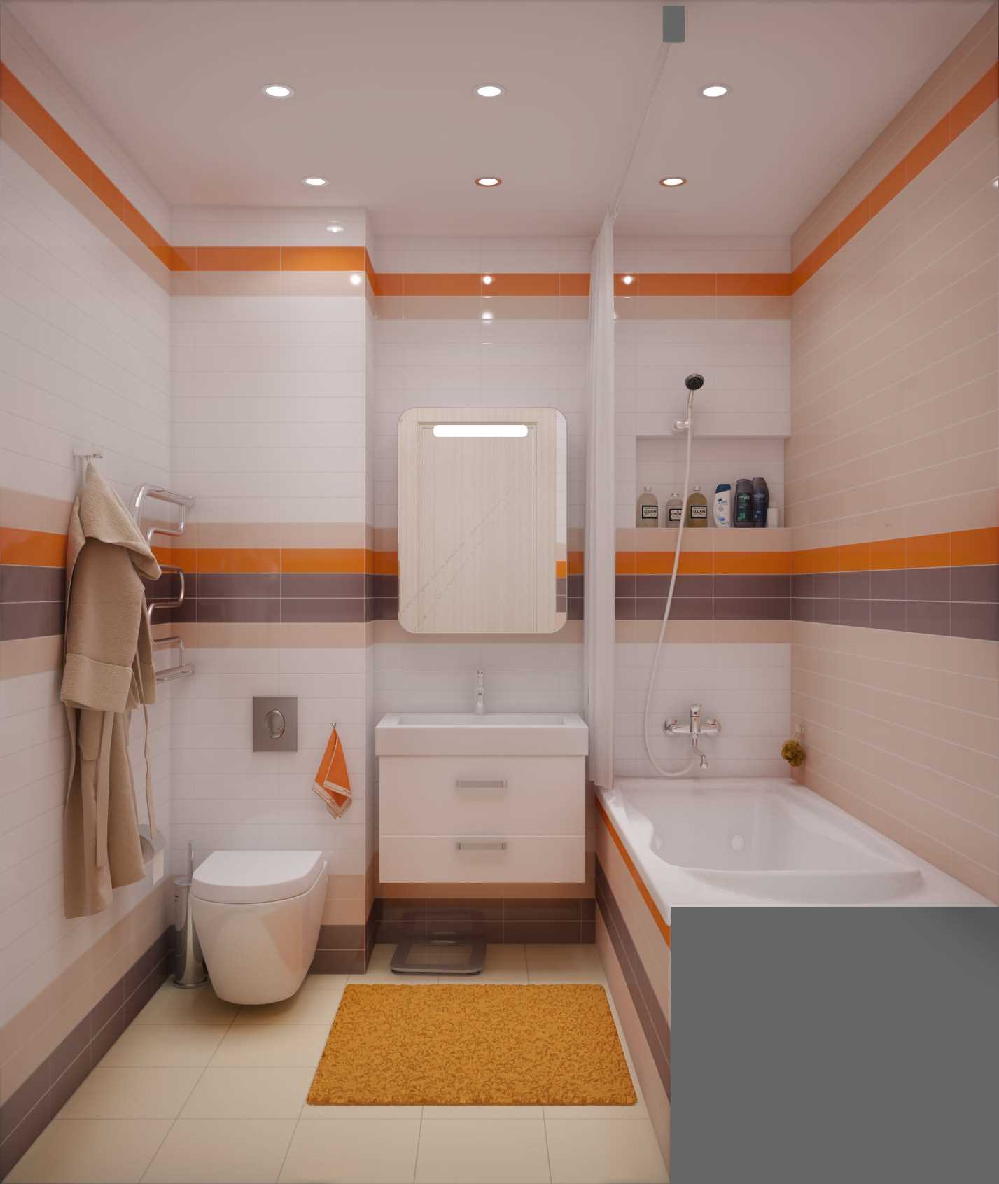 verzija modernog stila kupaonice 2,5 m²
