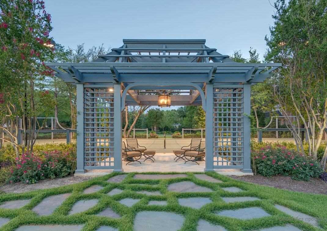 version of the unusual style of the gazebo in the yard