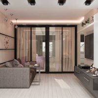 variant of the bright decor of a modern apartment 70 sq.m photo