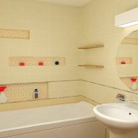 variante di un interno bagno leggero in foto a colori beige