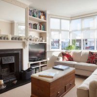 version of the unusual decor of the living room with a bay window picture