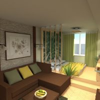 version of the beautiful design of the living room 16 sq. m picture