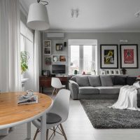 primjer prekrasnog interijera dnevnog boravka 19-20 m² fotografija