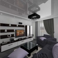 variant of a bright interior of a living room 25 sq.m photo