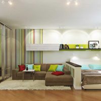 An example of a bright living room interior 19-20 sq.m photo