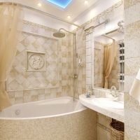 variante di un interno bagno leggero in foto a colori beige