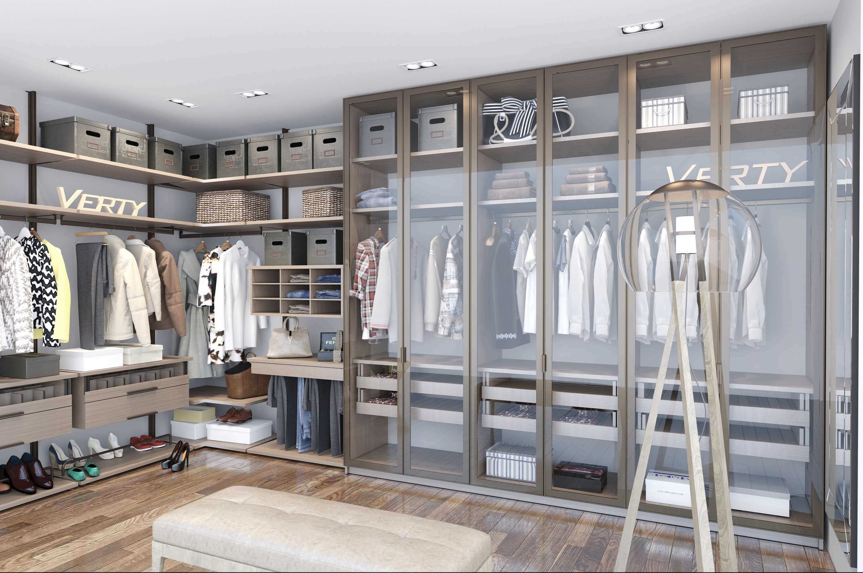 idea of ​​a modern dressing room interior