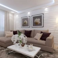 An example of a bright design of a living room 19-20 sq.m photo