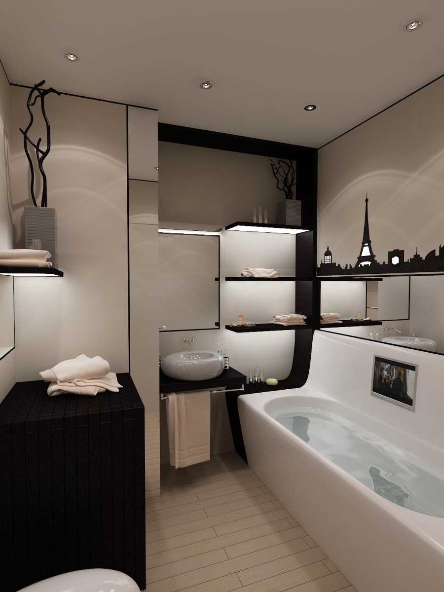 version of the modern bathroom design 3 sq.m