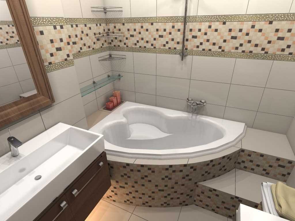 idea di un design insolito di un bagno con vasca ad angolo