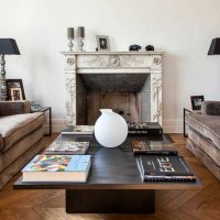 variant of the unusual interior of the living room in a private house photo