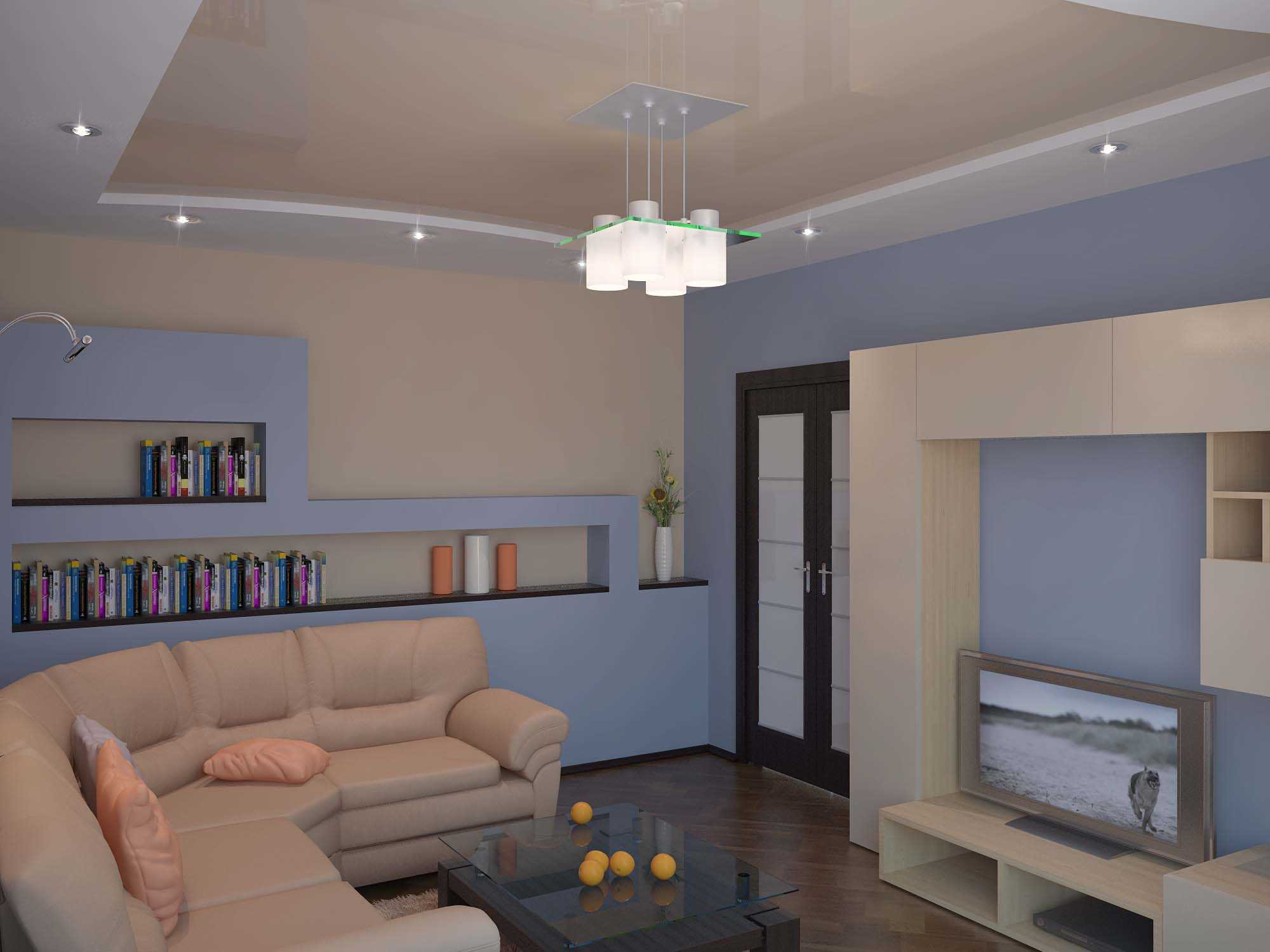 An example of a bright apartment design of 50 sq.m