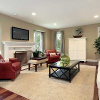 variant of a bright interior of a living room in a private house picture