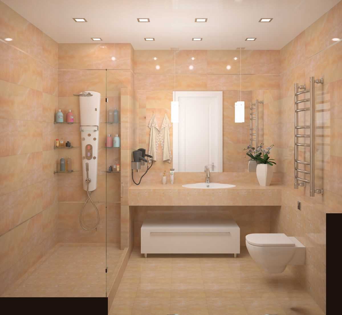 idea di un bagno in stile luminoso di 4 mq