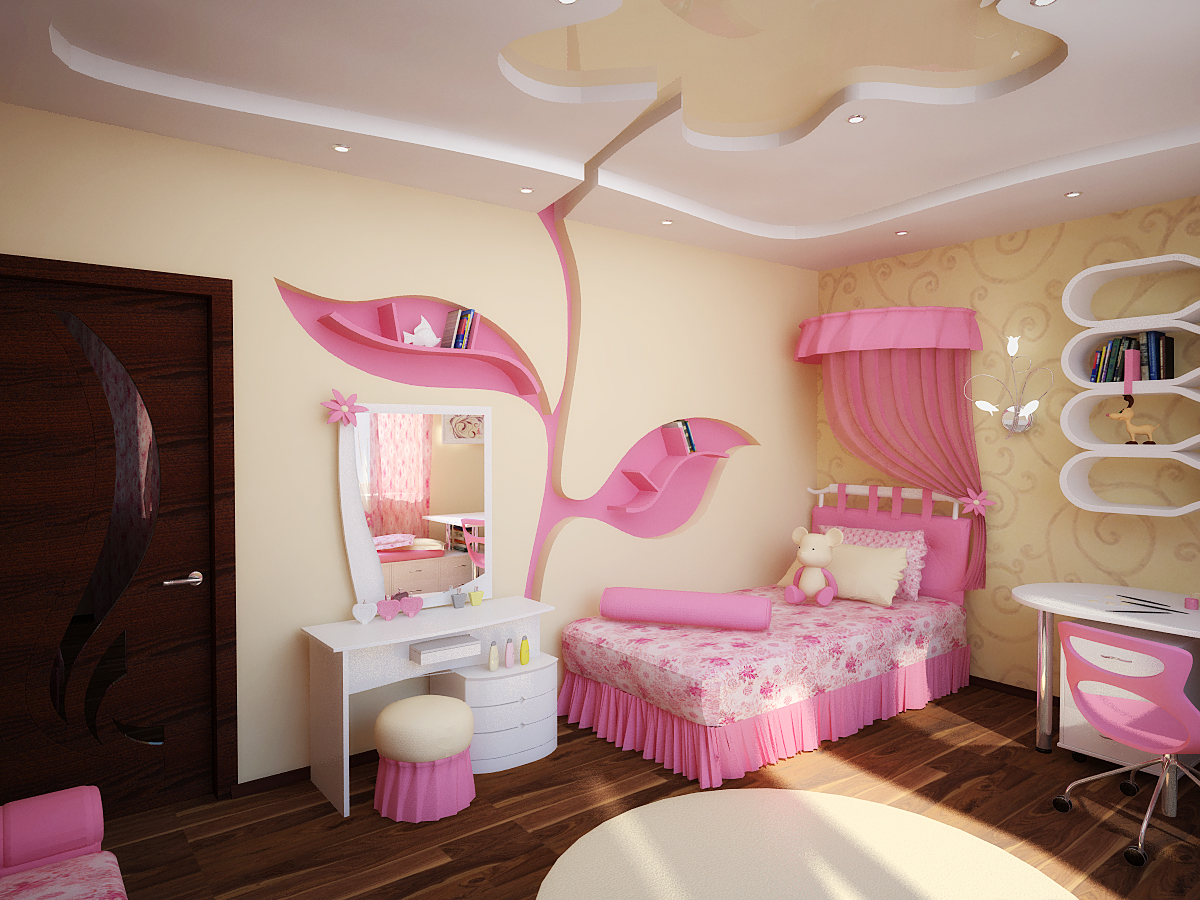 ideja lijepog dizajna dječje sobe za djevojčicu